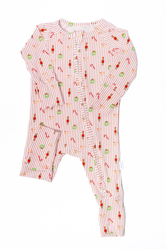 Red Stripe Christmas Sleep Romper