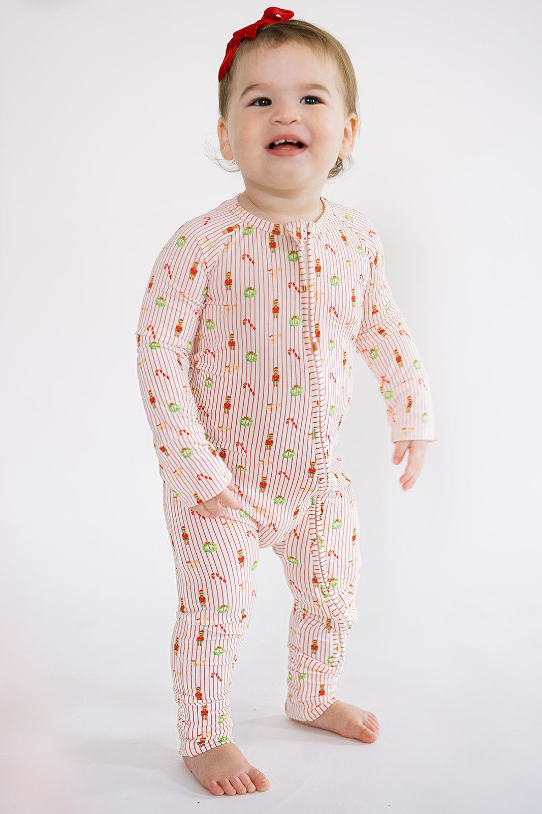 Red Stripe Christmas Sleep Romper