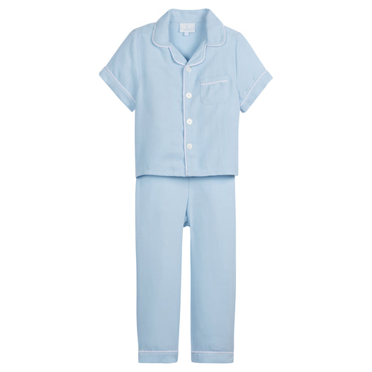 Classic Short Sleeve Pajama Set - Light Blue