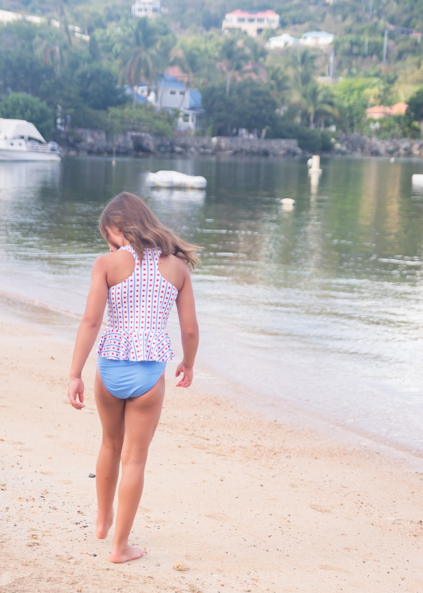 Collette Peplum Swim - Stars and Stripes