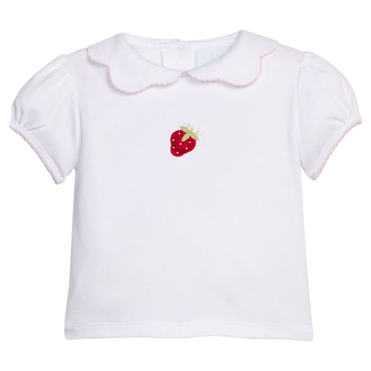 Crochet Peter Pan Blouse - Strawberry