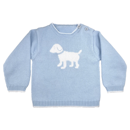 Blue Dog Knit Sweater