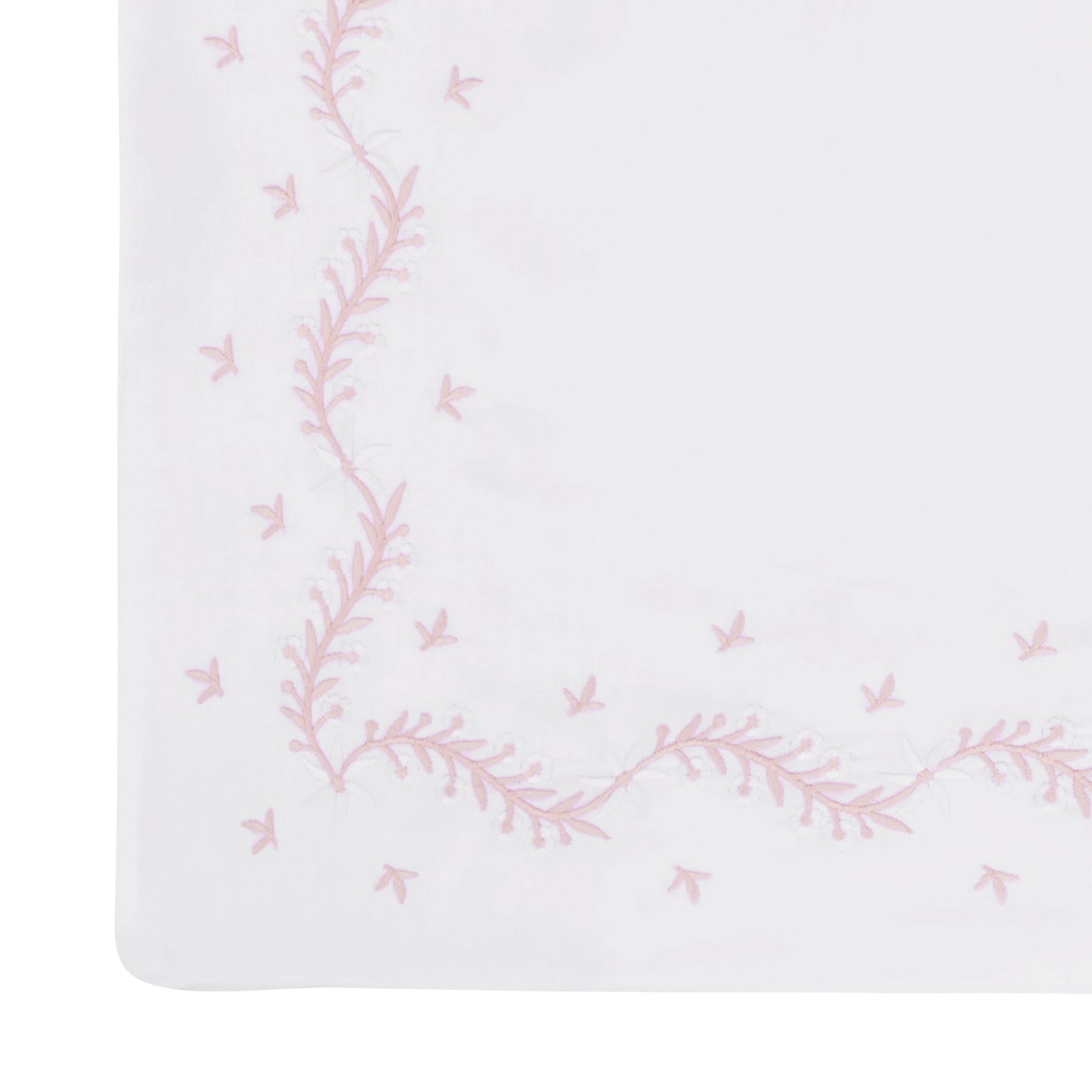 Embroidered Crib Sheet - Blush
