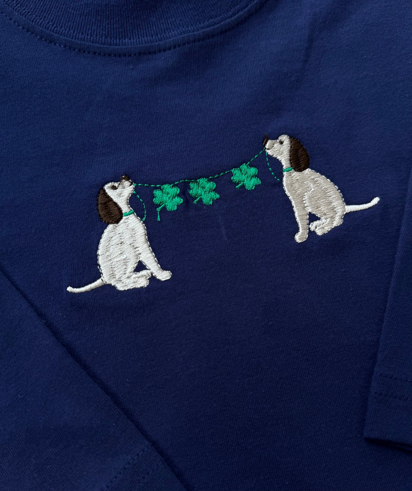 Navy LS T-Shirt Labs with Shamrock