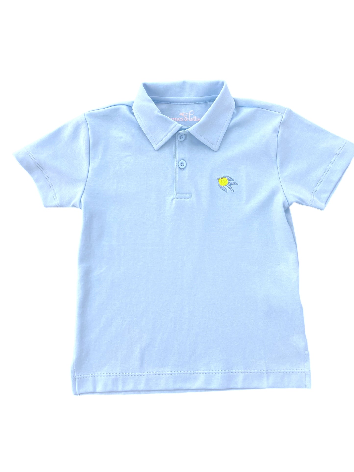 *PRE-ORDER* Light Blue Polo with Fish Embroidery