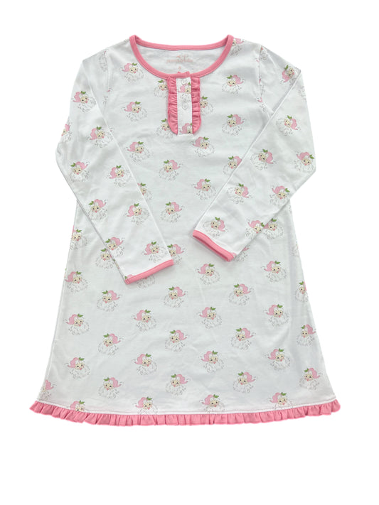 Girls Lounge Dress - Pink Santa