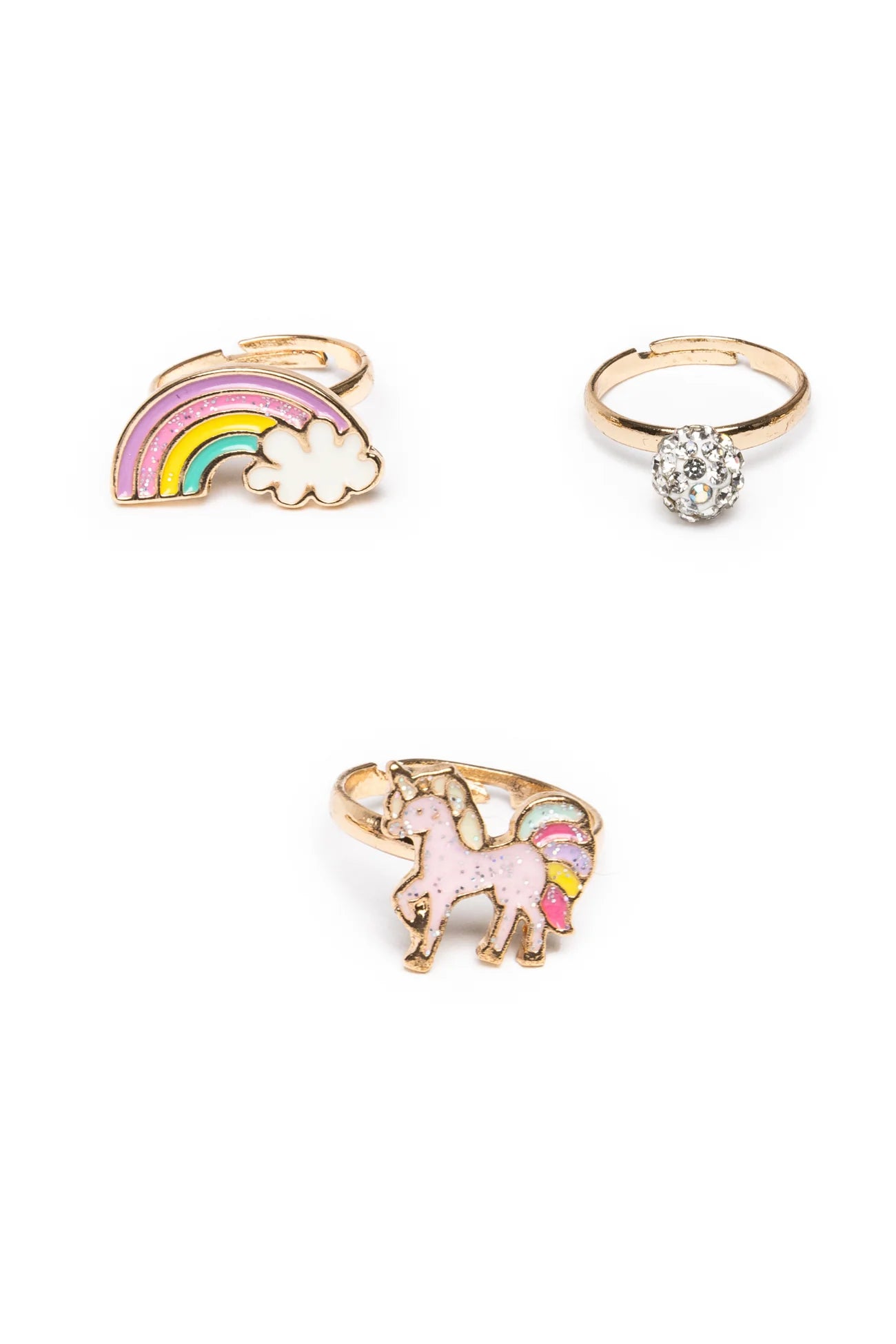 Unicorn Rainbow 3pc Ring Set