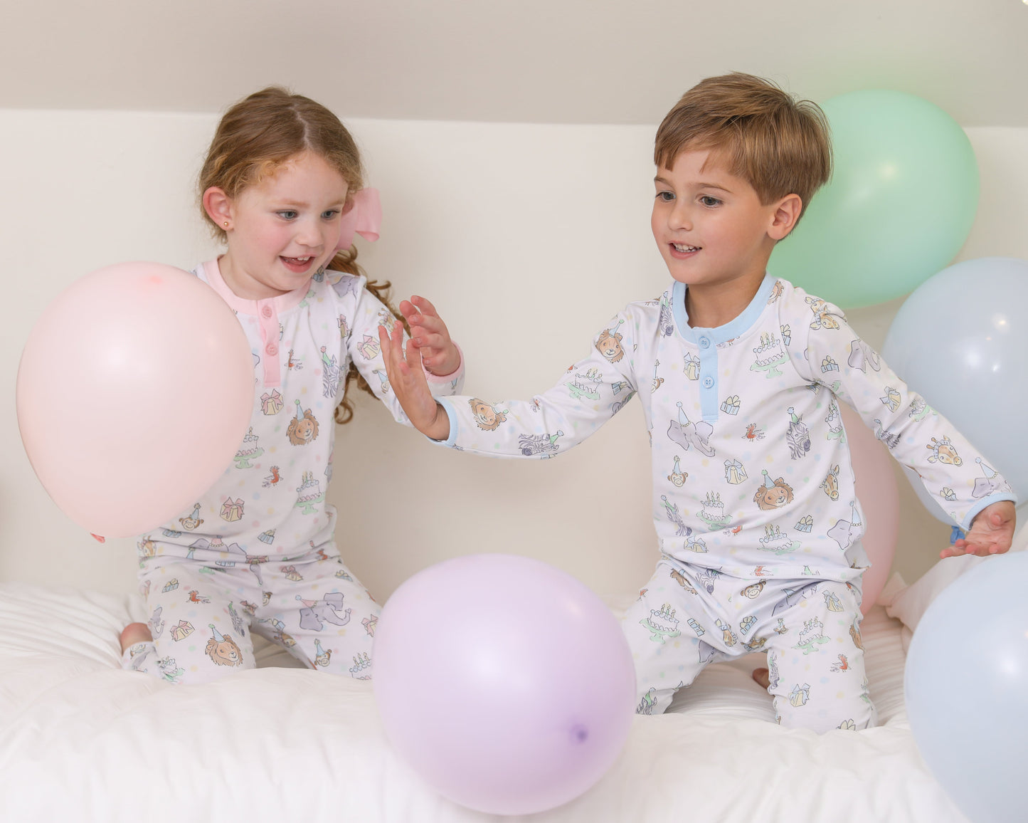 Party Animals Pajamas - Light Blue