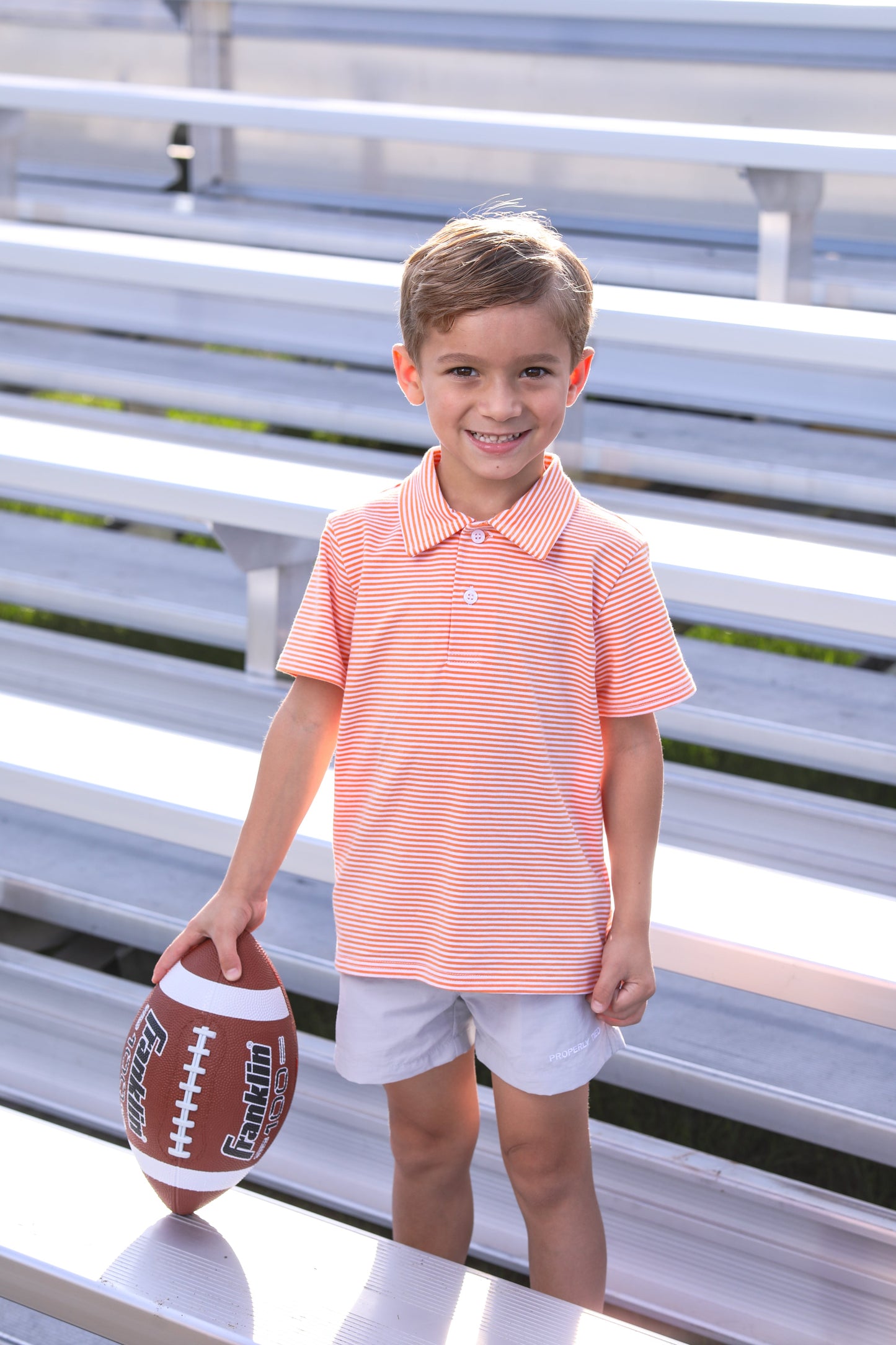 Henry Game Day Polo - Orange Stripe