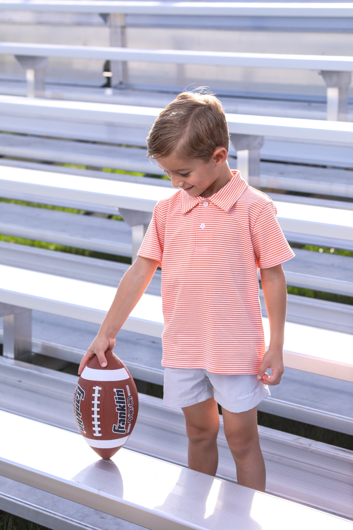 Henry Game Day Polo - Orange Stripe