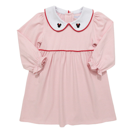 Pink Stripe LS Mouse Dress