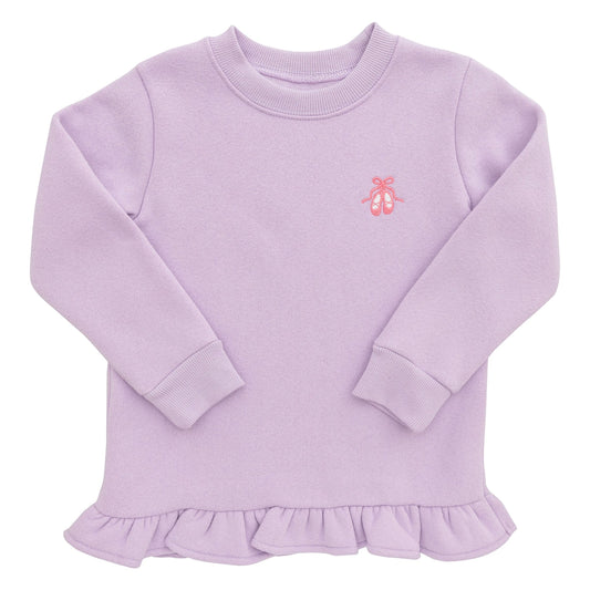1/4 Zip Ruffle Pullover - Ballet Shoes
