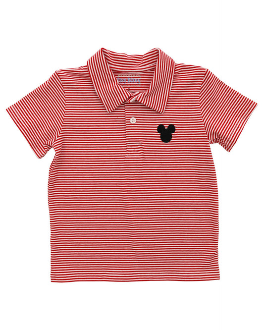Red Stripe Mouse Polo