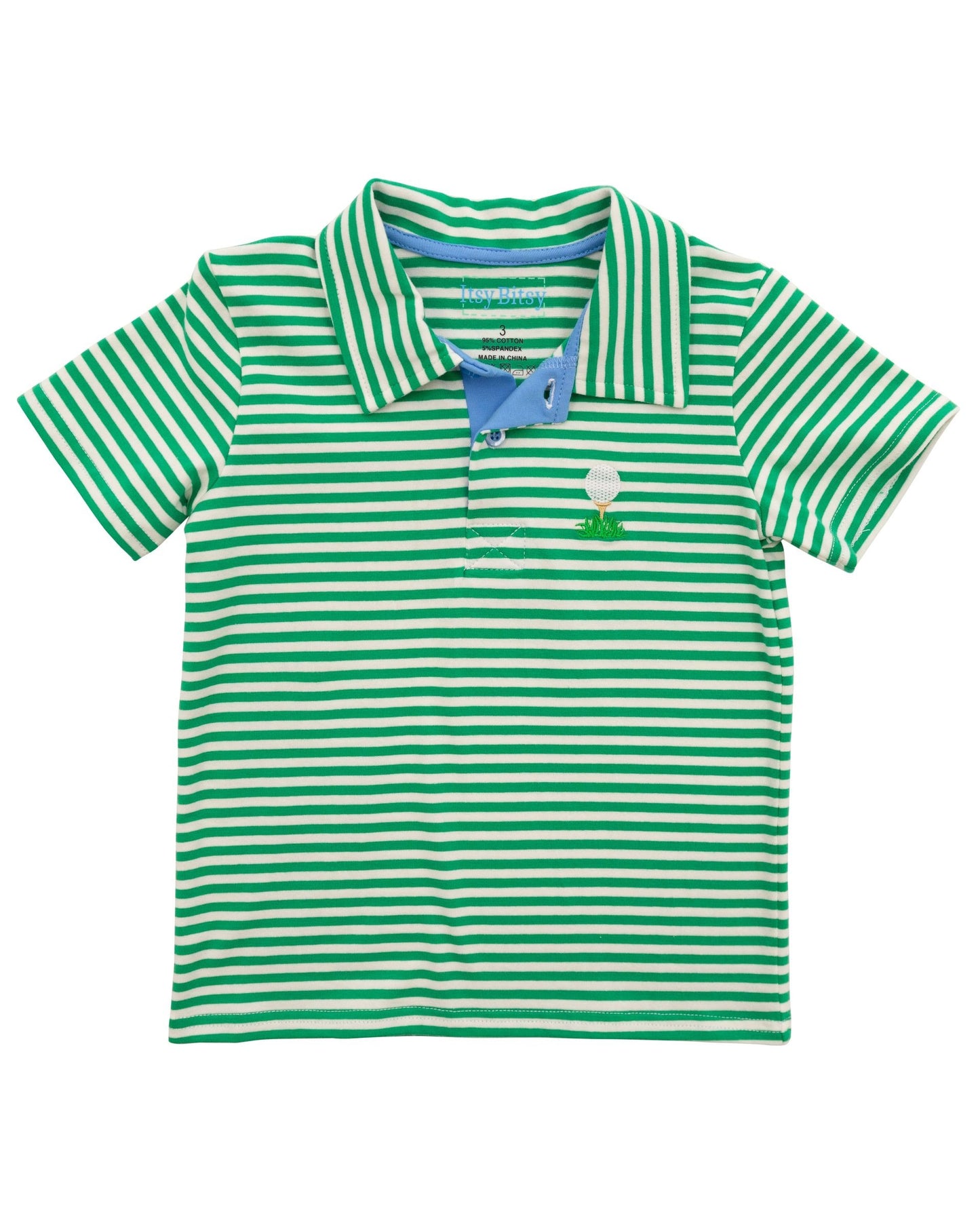 Green Stripe Golf Polo