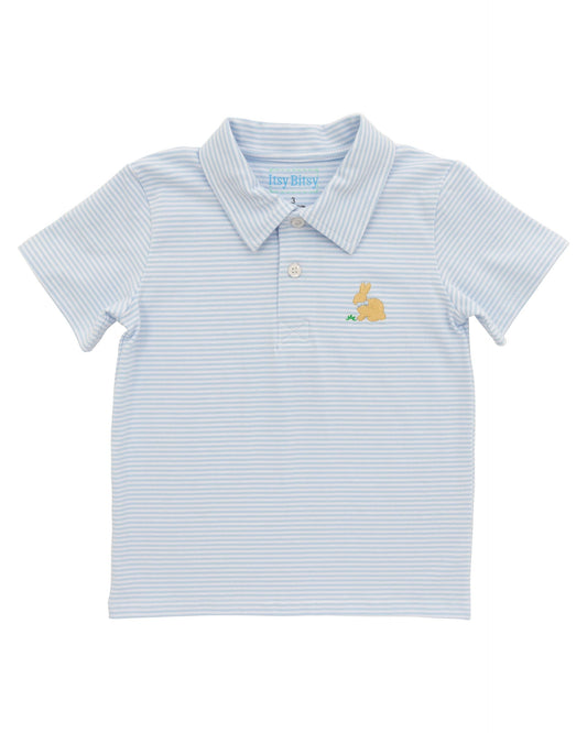 Blue Stripe Bunny Polo
