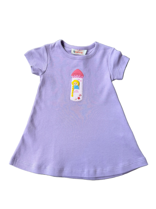 Rapunzel Applique Purple Dress