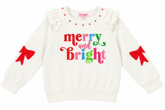 Merry & Bright LS Ruffle Tee