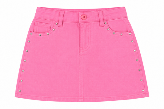 Stud Skirt- Pink Sandwash