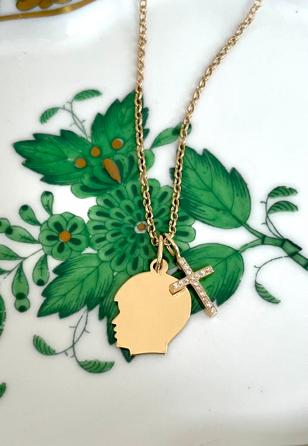 Petite Heirloom Silhouette Necklace 14K Gold