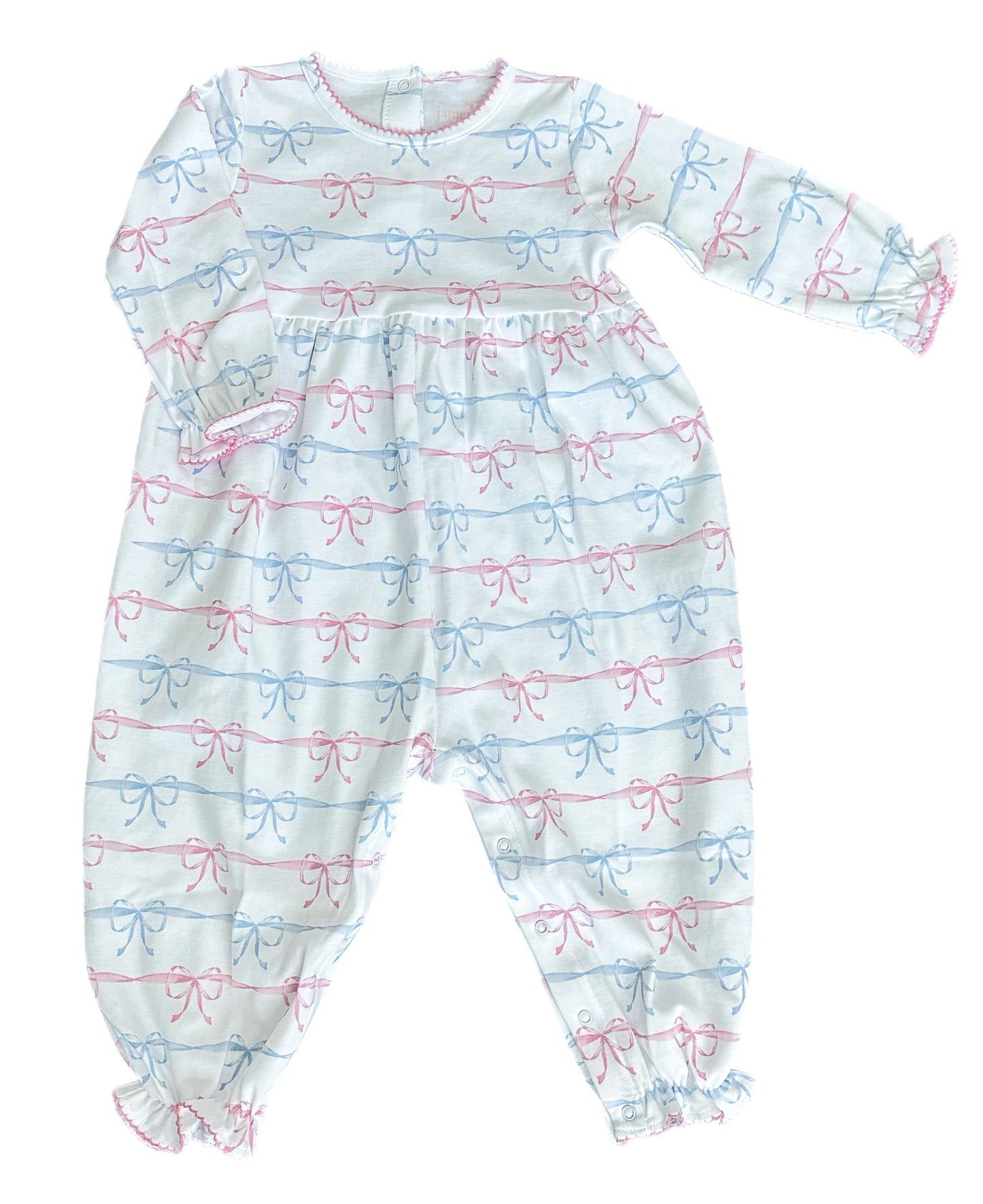 Isla Knit Long Bubble - Pink and Blue Bows