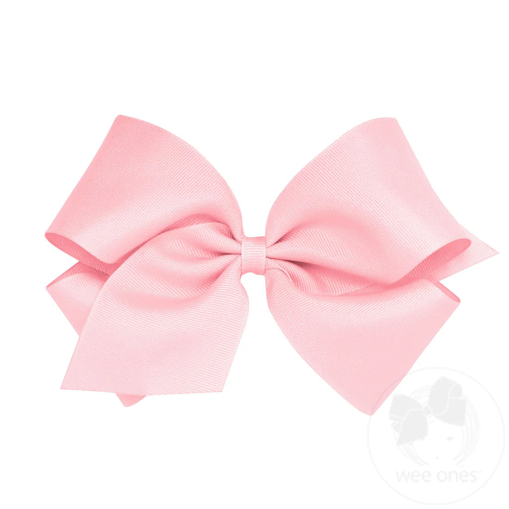 Solid Grosgrain Basic Bow - Light Pink