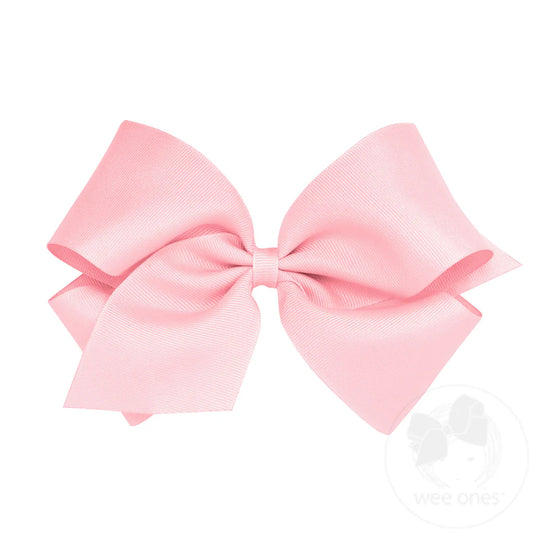 Solid Grosgrain Basic Bow - Light Pink