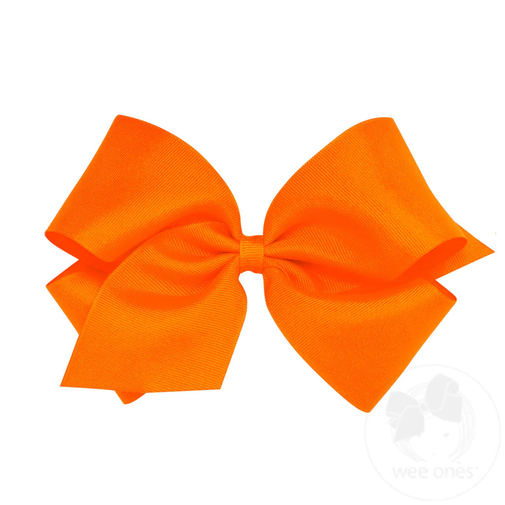 Solid Grosgrain Basic Bow - Orange