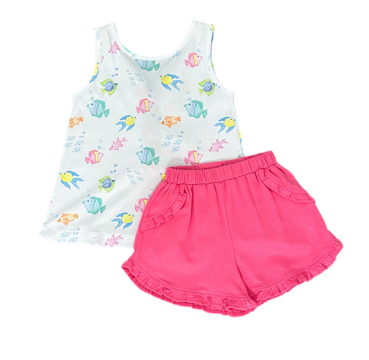 *PRE-ORDER* Kinley Ruffle Short Set - O'Fishally Summer