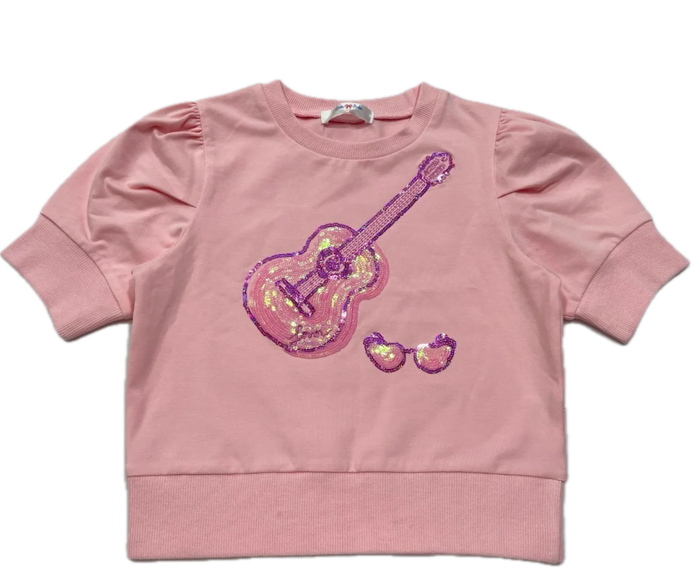 Lily Sequin Shirt- Pink Guitar