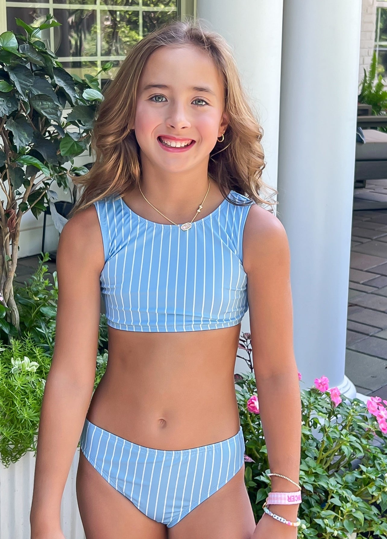 *PRE-ORDER* Lauryn Two Piece Swim - Blue Stripe