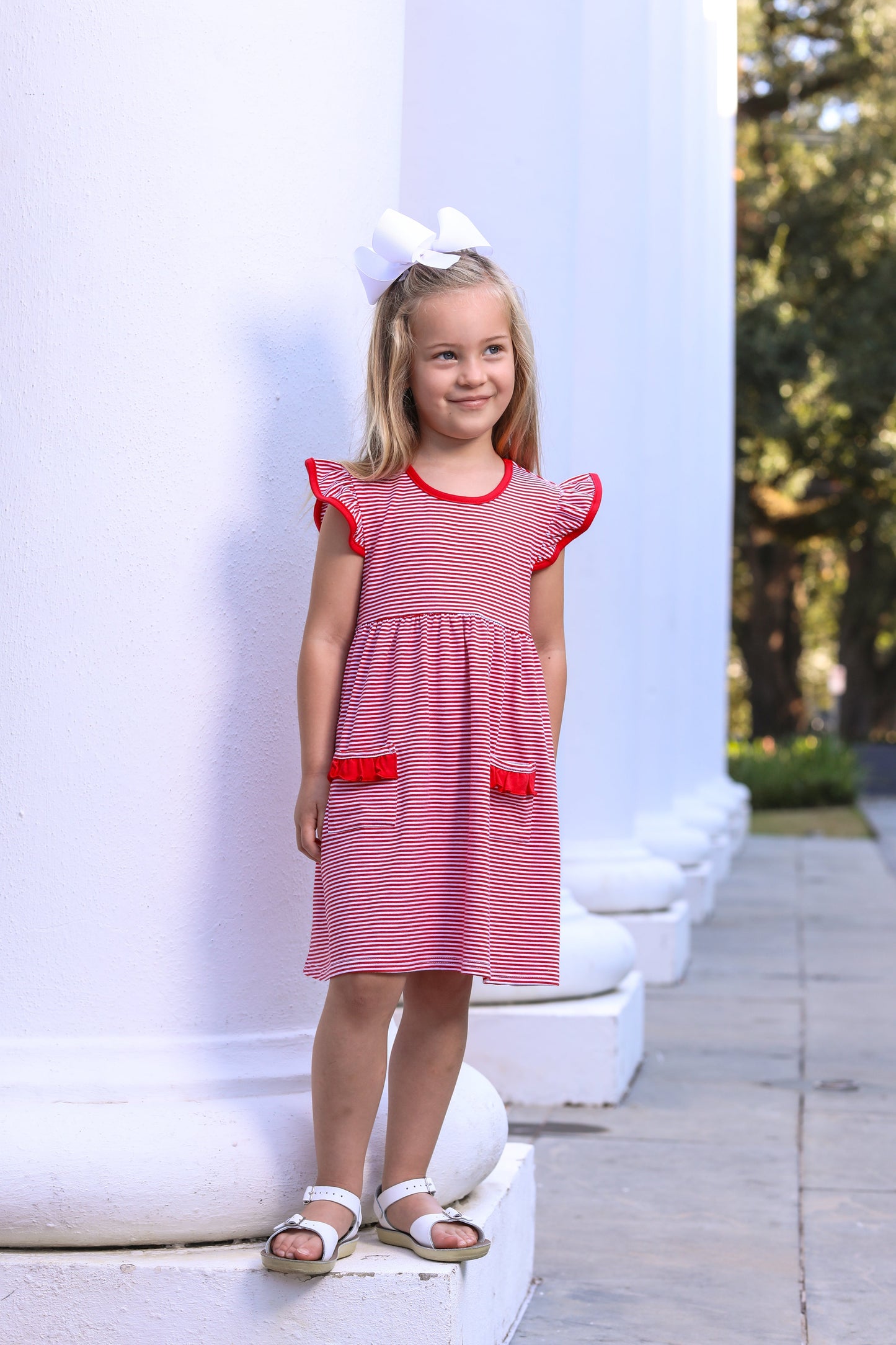 Lucy Dress - Red Stripe