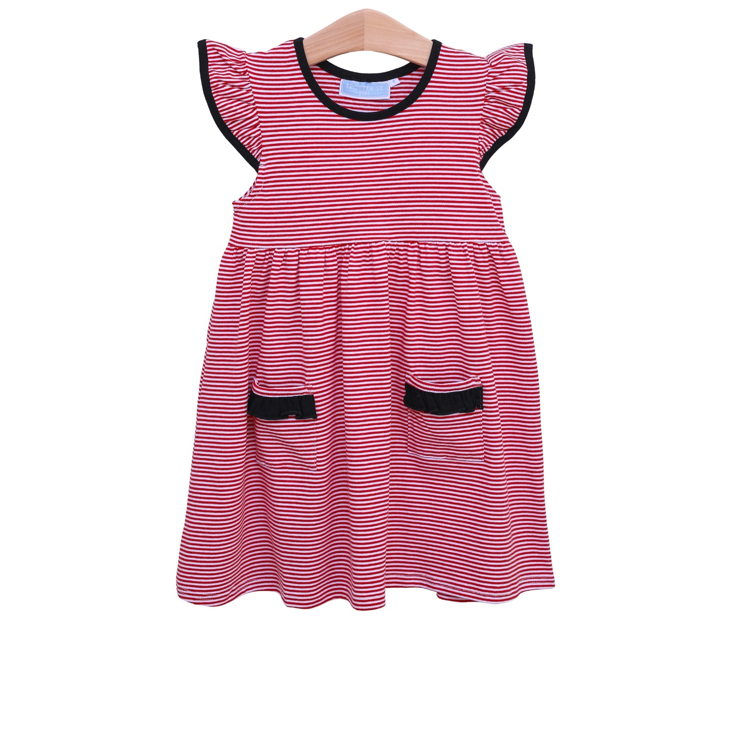 Lucy Game Day Dress - Red Stripe/ Black
