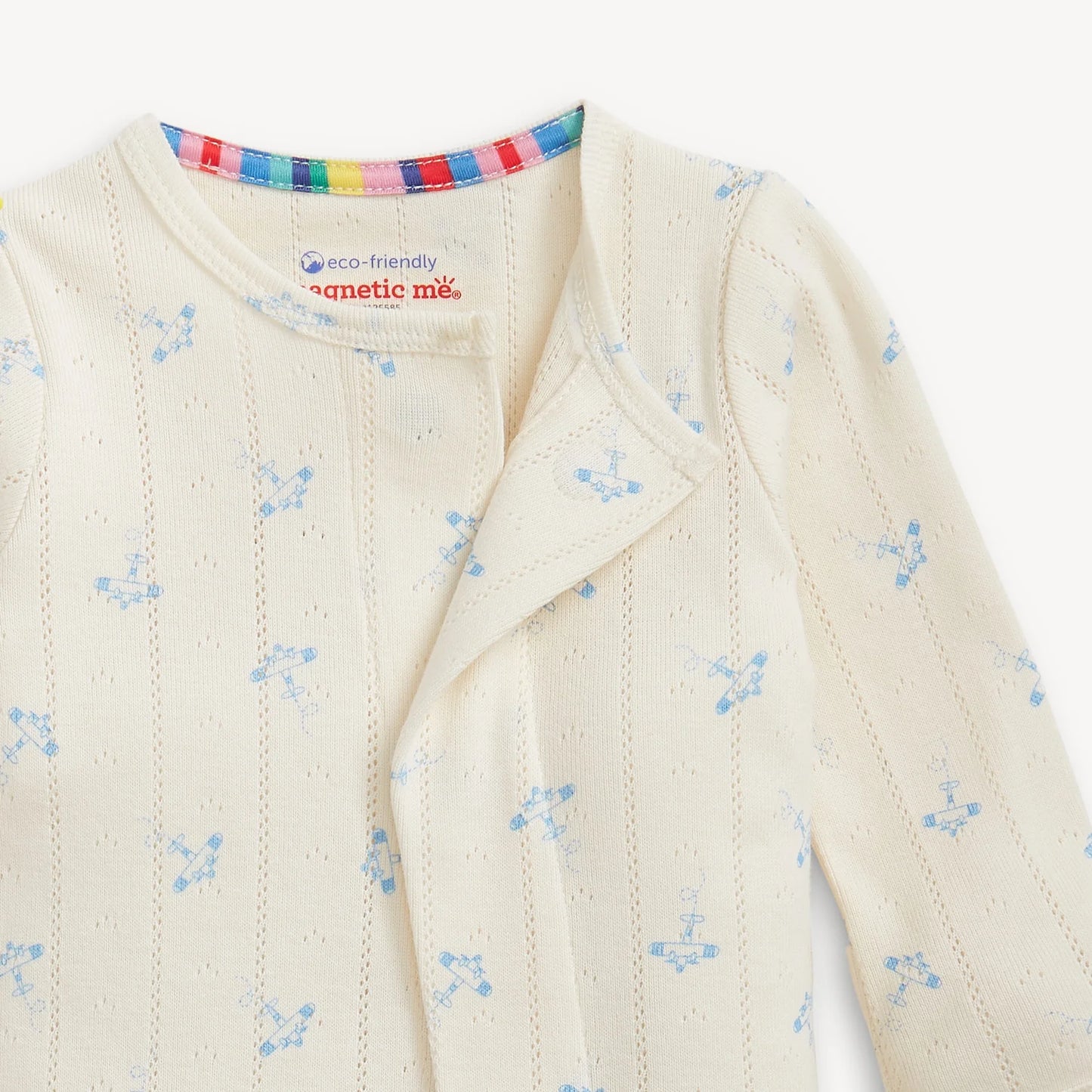 Magnetic Pointelle Footie - Airplanes