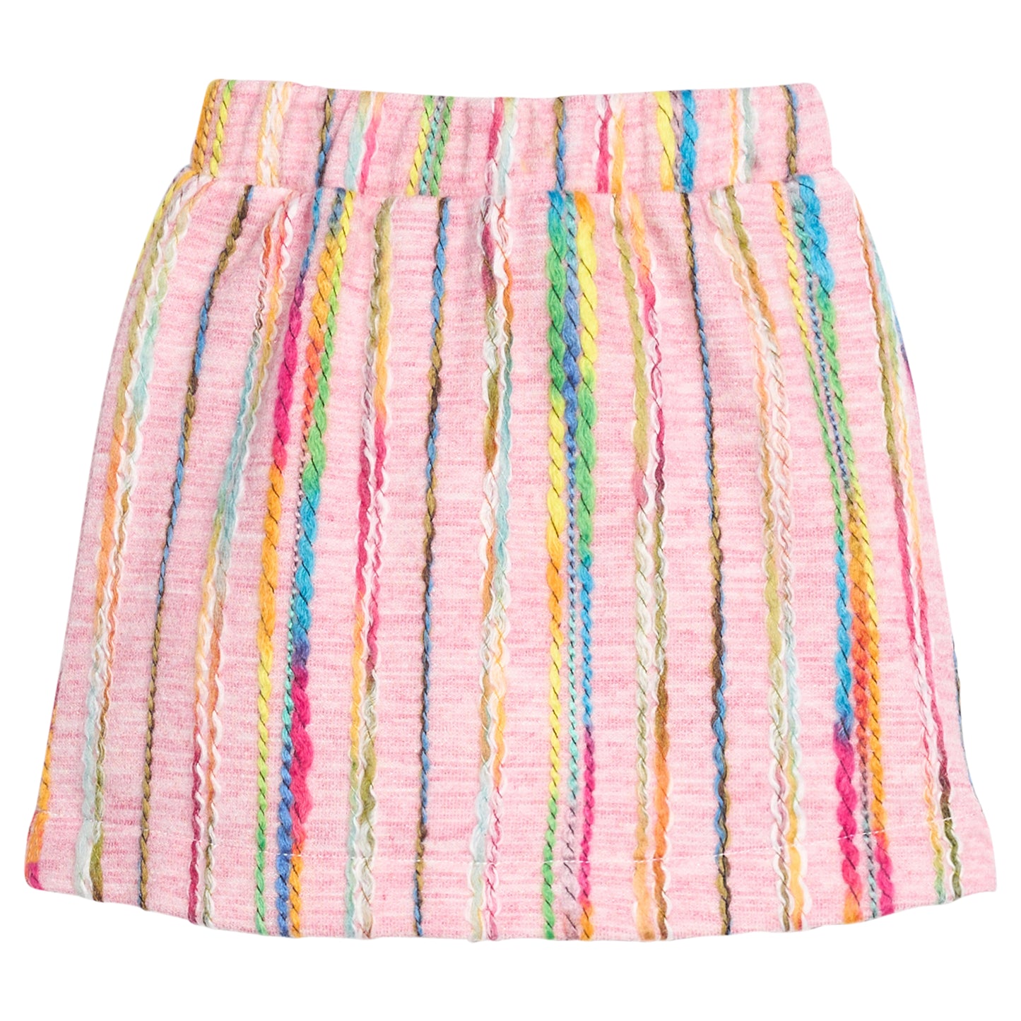 Mini Skirt - Wavy Pink Multi Wool