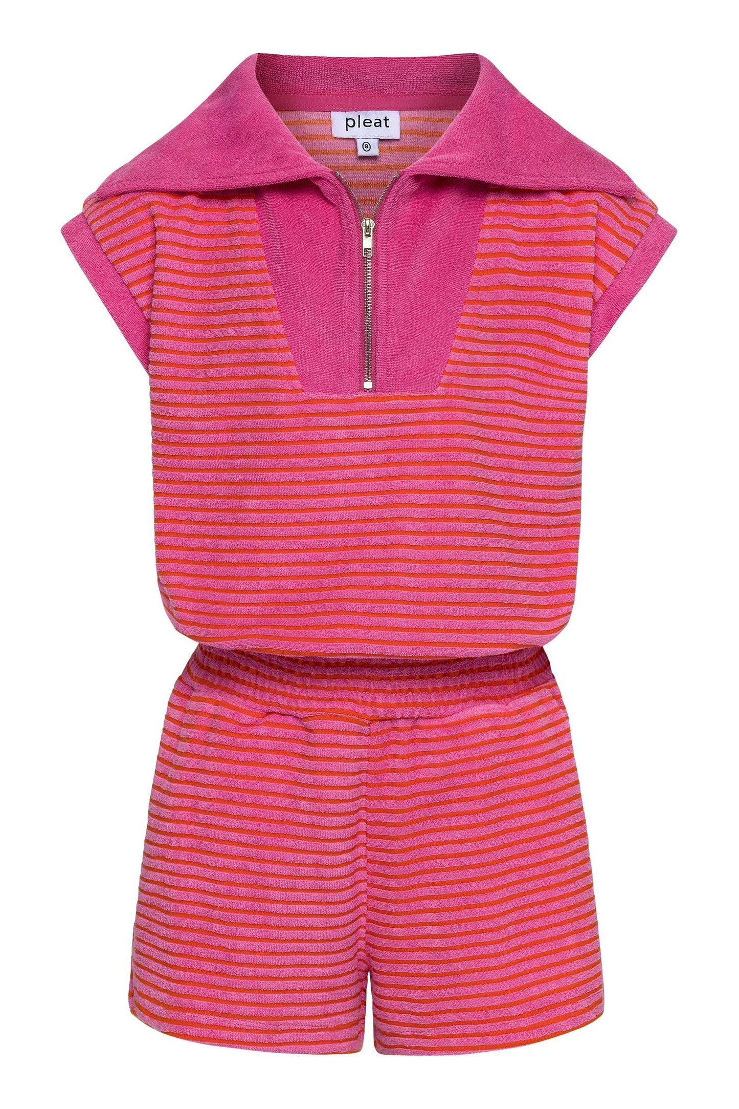 *PRE-ORDER* Wynee French Terry Romper - Pink/Orange