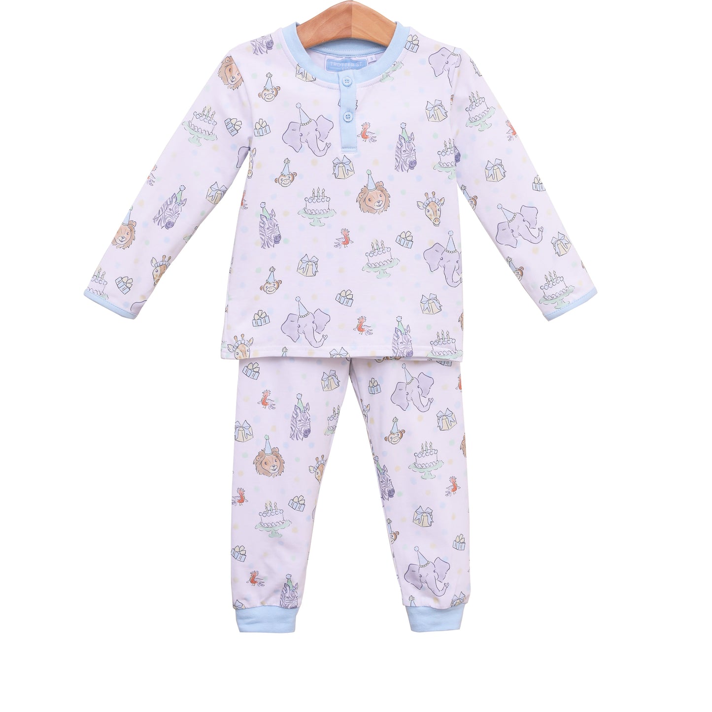 Party Animals Pajamas - Light Blue