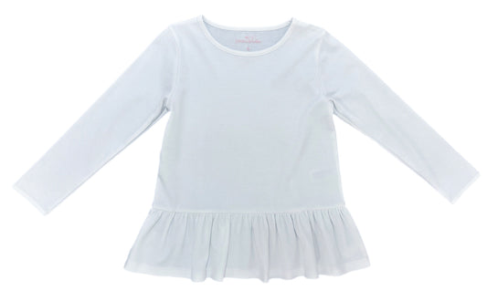 *PRE-ORDER* White Peggie Peplum Top