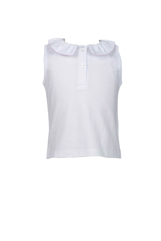 *PRE-ORDER* Sleeveless Shirt with Pink Trim