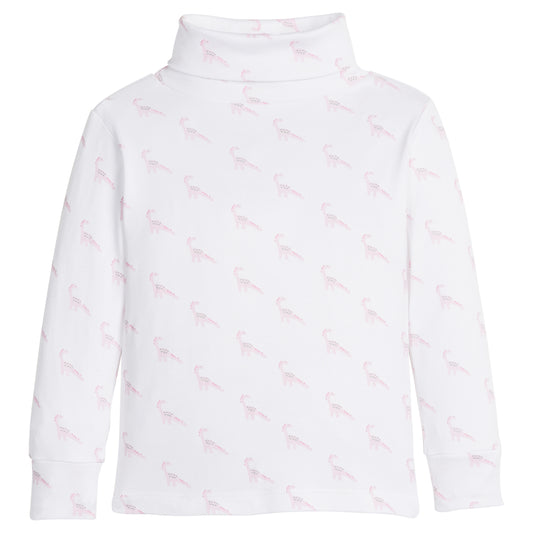 Printed Turtleneck - Pink Dinosaur