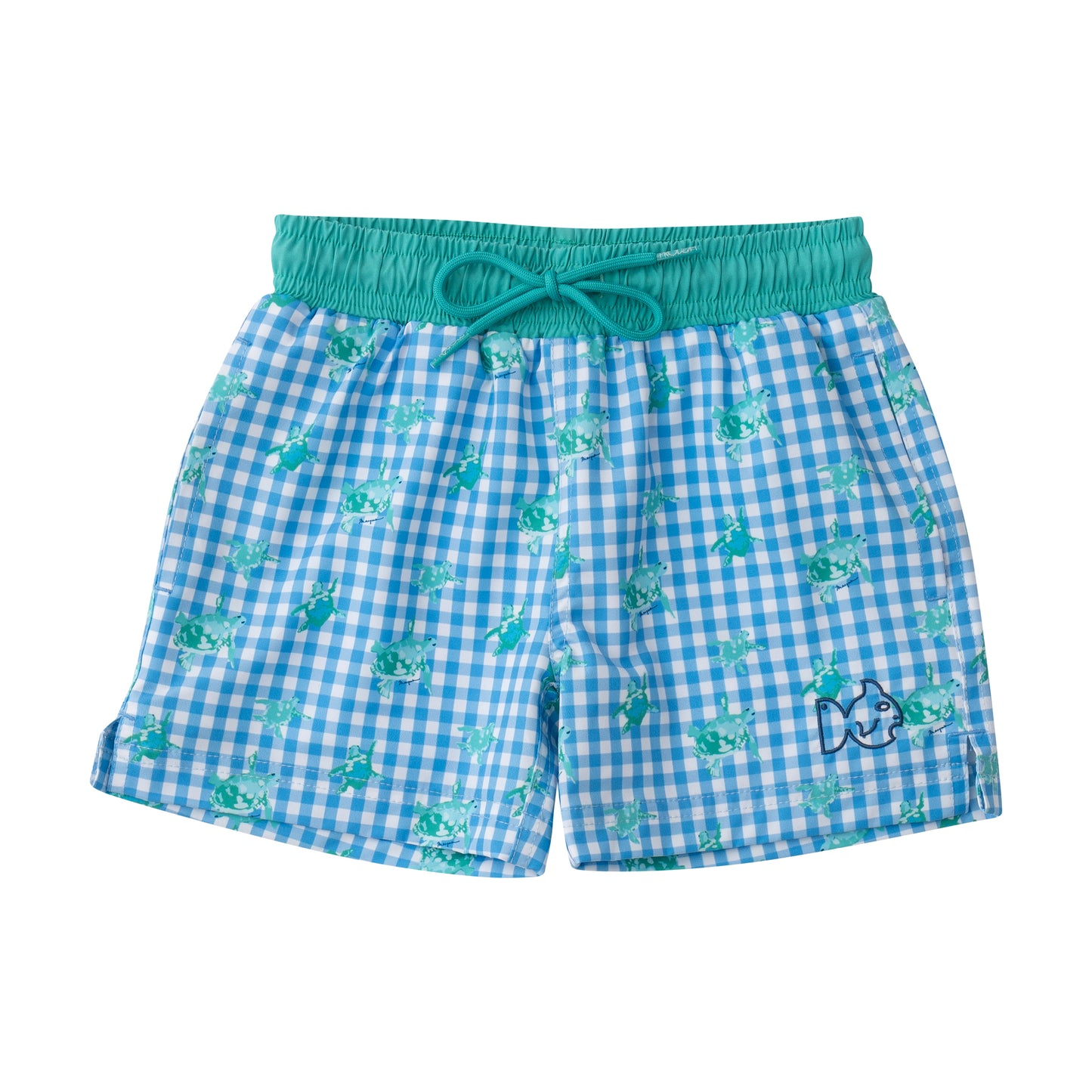 *PRE-ORDER* Boogie Board Swim Trunk - Marina Gingham Turtle