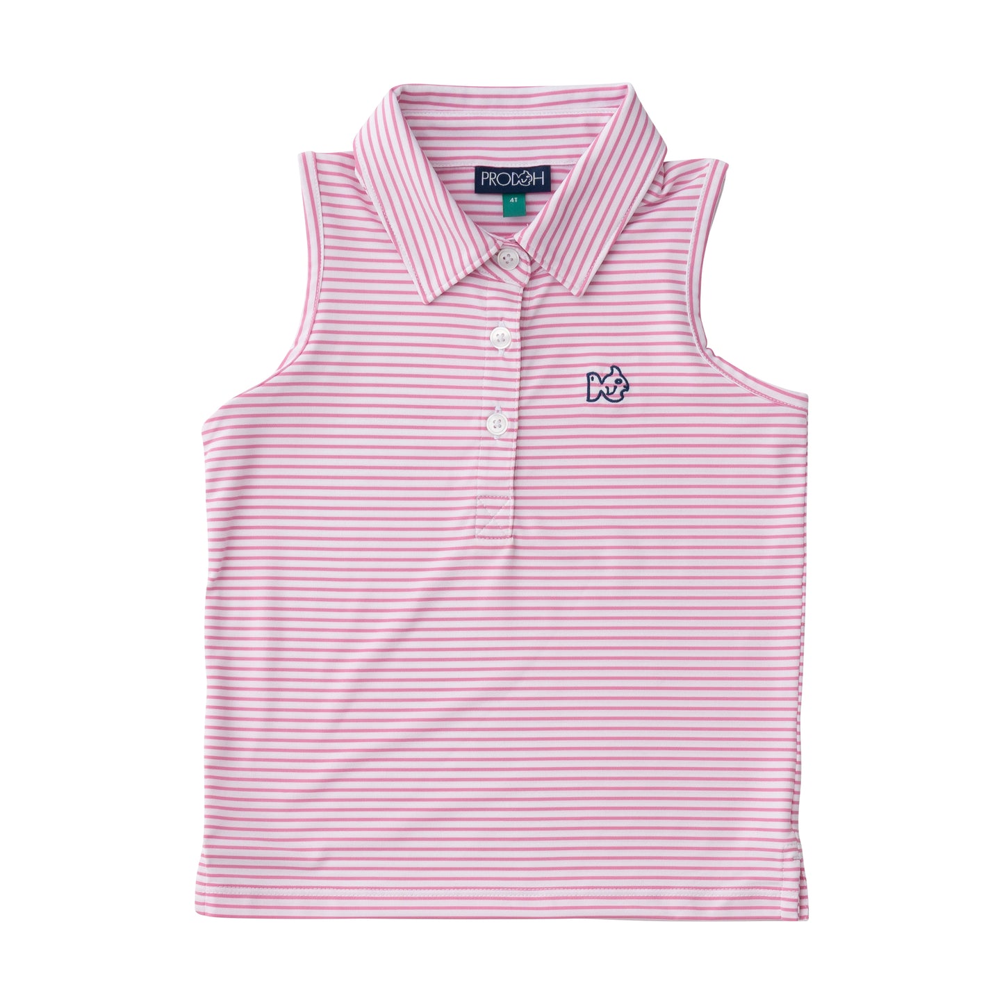 *PRE-ORDER* Sleeveless Performance Polo - Pink Stripe