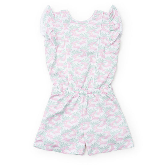 Rae Girls' Romper - Poolside Palms