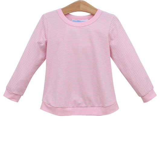 Reagan Top - Light Pink Stripe