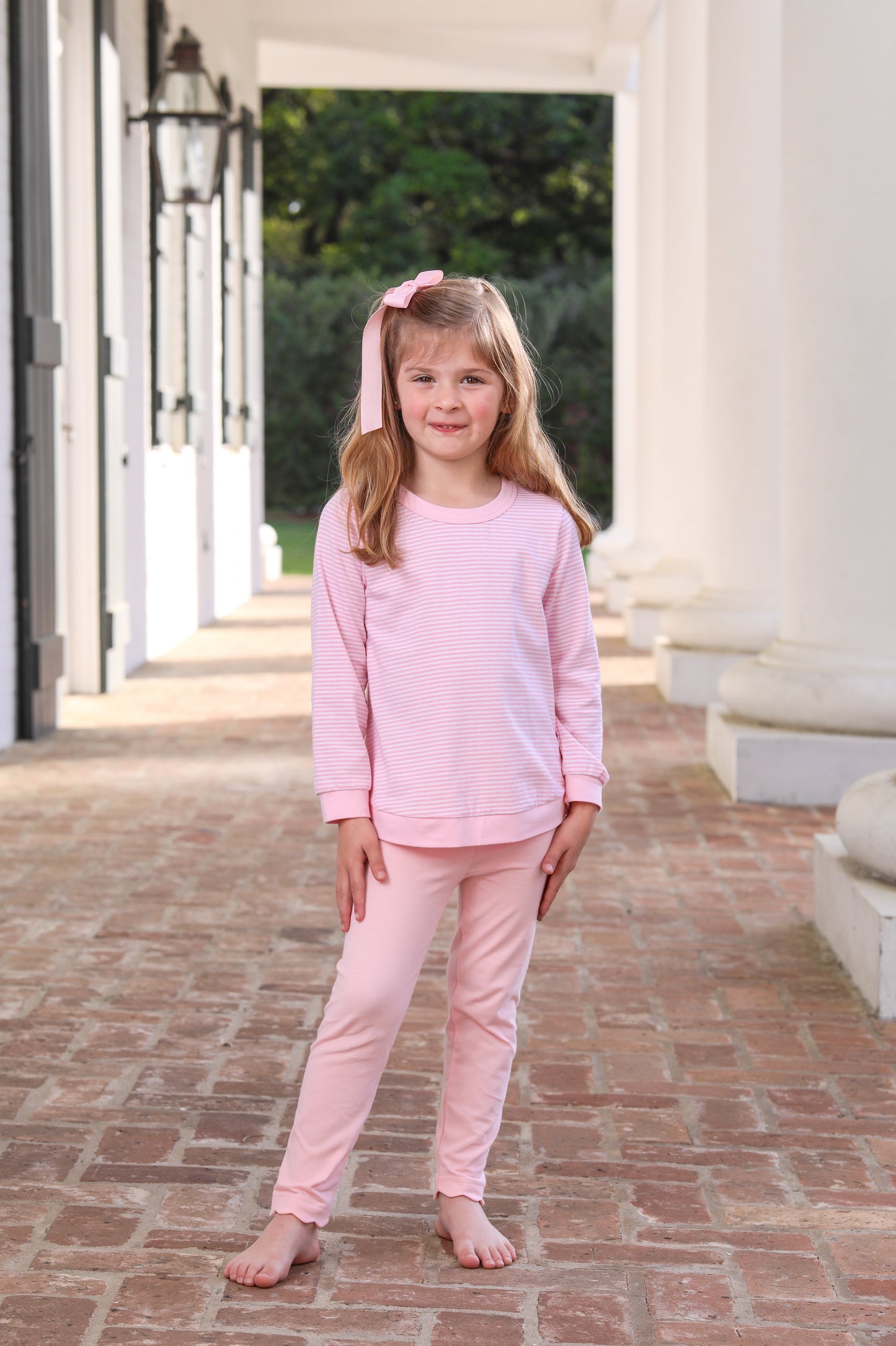 Reagan Top - Light Pink Stripe