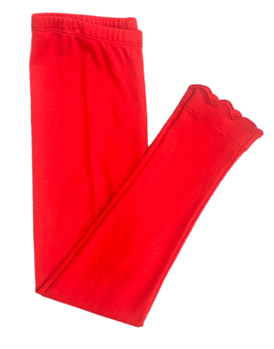 *PRE-ORDER* Red Scalloped Leggings