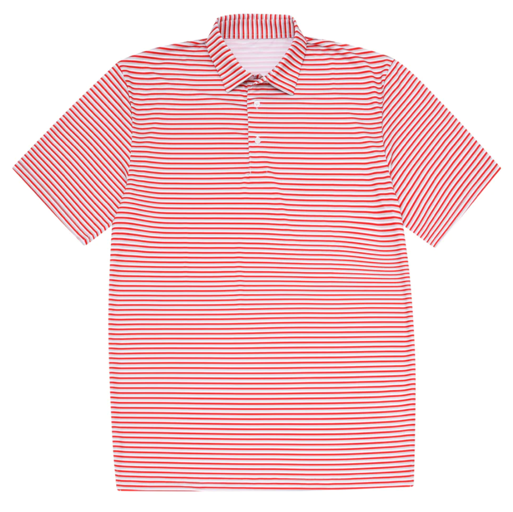 Red and White Stripe Polo