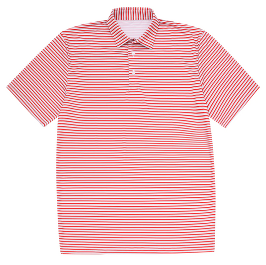 Red and White Stripe Polo