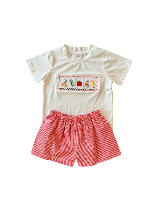 Rock, Paper, Scissors Smocked Short Set