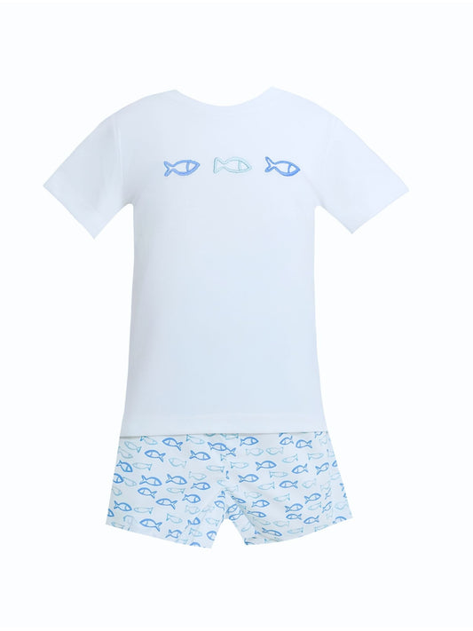 Tyler Blue Seaside Fish Short Set