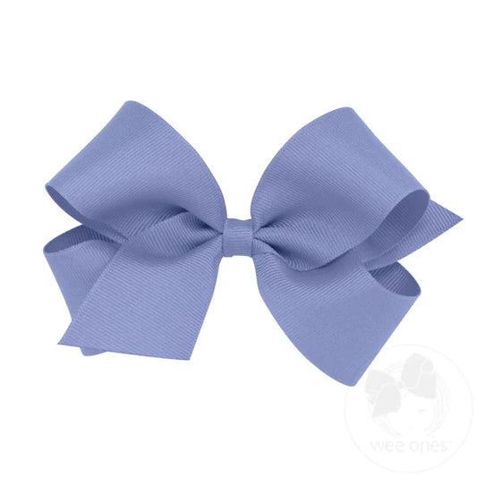 Solid Grosgrain Basic Bow - BlueBird